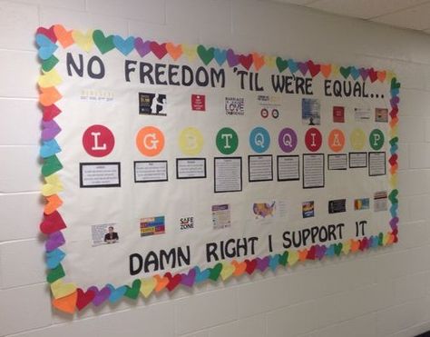 LGBTQIA Equality Bulletin Board Gsa Activities, Resident Assistant Bulletin Boards, Classroom Door Ideas, February Bulletin Boards, College Bulletin Boards, Bulletin Boards Theme, Ra Bulletins, Ra Boards, Ra Bulletin Boards