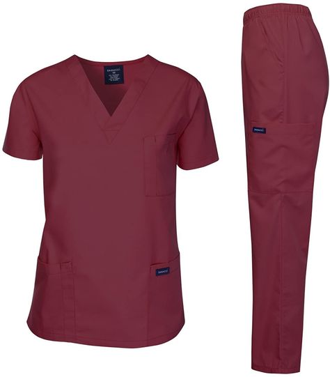 Amazon.com: Dagacci Medical Uniform Woman and Man Scrub Set Unisex Medical Scrub Top and Pant, Burgundy, XS: Medical Scrubs Apparel Sets: Clothing Scrubs Medical, Cherokee Woman, Scrubs Uniform, Scrub Jackets, Pockets Pants, Medical Uniforms, Medical Scrubs, Scrub Sets, Top Pants Set