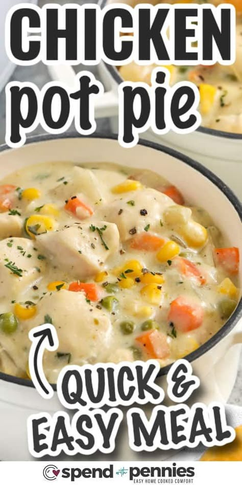 Bisquick Chicken Pot Pie, Easy Crock Pot Chicken, Pot Pie Recipe Easy, Bisquick Biscuits, Slow Cooker Chicken Pot Pie, Crockpot Chicken Pot Pie, Creamy Soups, Chicken Noodle Soup Crock Pot, Chicken Pot Pie Casserole