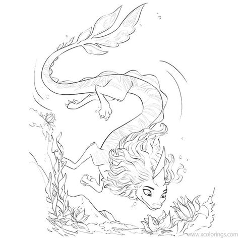 Raya And The Last Dragon Coloring Pages Sisu Under the Water. Raya And The Last Dragon Coloring Pages, Coloring Pages Dragon, Easy Dragon Drawings, Ocean Coloring Pages, Dragon Coloring, Raya And The Last Dragon, Arte Ninja, The Last Dragon, Under The Water