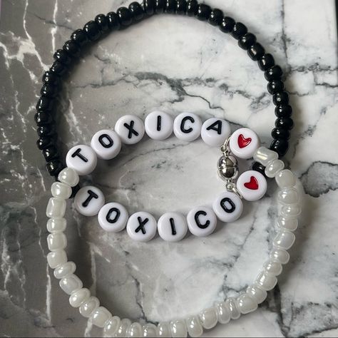 - Los Toxicos Bracelets - Handmade - One Size - Magnetic Af1 Bracelet, Ken Carson Bracelet, Peso Pluma Bracelet Ideas, Bracelet Tutorials String, Xplr Bracelet Ideas, Bracelets Of Beads, Cute Bff Bracelet Ideas, Ivan Cornejo Bracelet, Cool Bead Bracelet Ideas