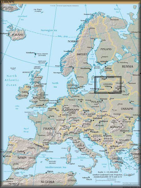 Lithuania in Europe map Europe Map Printable, Eastern Europe Map, World Map Europe, Flags Of European Countries, Maps Aesthetic, Geography For Kids, Map Of Europe, Physical Map, Map Vintage