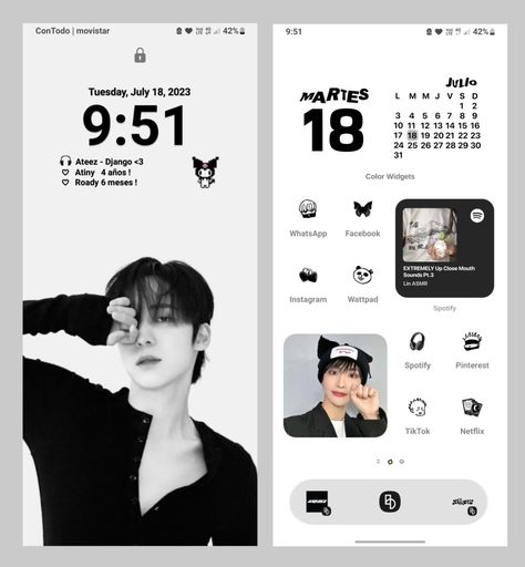 Yunho And Seonghwa, Ateez Widget, Samsung Homescreen Layout Ideas, Kpop Homescreen, Whats On My Iphone, Samsung Home, 19 Days Characters, Ios App Iphone, Seonghwa Ateez