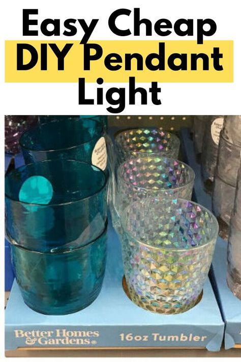 cheap pendant light Diy Glass Light Shade, Diy Kitchen Pendant Lights, Diy Hanging Pendant Light Shade, Pendant Light Covers Diy, Update Pendant Light Diy, Diy Pendant Light Shade How To Make, Pendant Shade Diy, Diy Lamp Shade Pendant Lights, Diy Plug In Pendant Light