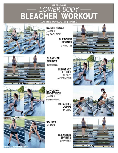 Lower-Body Bleacher Workout!                                                                                                                                                                                 More Bleacher Workout, Stadium Workout, Park Workout, Hiking Training, Outdoor Workout, Mental Training, Triceps Workout, Track Workout, Bleachers