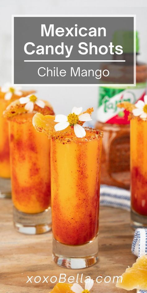 Indulge in a fiesta of flavors with these Mexican candy shot recipes that perfectly blend spicy, sweet, and tequila. Perfect for parties or a fun night in, these vibrant shots capture the essence of traditional Mexican treats with a boozy twist. Whether you're a fan of tangy tamarind, fiery chili, or sugary sweetness, these recipes offer a delightful kick that will transport your taste buds south of the border. Get ready to impress your guests with these colorful and flavorful concoctions that are as fun to make as they are to drink. Mangonada Recipe Alcohol, Mexican Candy Shots, Mangonada Recipe, Simply Orange Juice, Chamoy Sauce, Candy Shots, Halloween Shots, Mexican Treats, Simply Orange