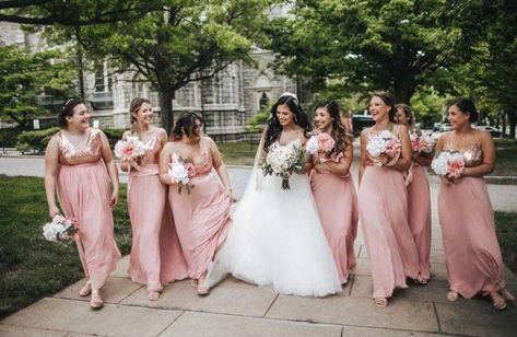 Charming Chiffon With Top Sequin Rose Gold Bridesmaid Dress - Etsy Pink Maid Of Honor Dress, Wedding Guest Plus Size Dress, Wedding Guest Plus Size, Gold Bridesmaid Dress, Rose Gold Bridesmaid Dress, Maid Of Honor Dress, Ballgown Dress, Sequin Pink, Orange Bridesmaid