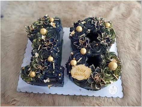 Black Number Cake, Debut Cake, Black And Gold Cake, Simple Cakes, Number Cake, Gold Cake, Number Cakes, Easy Cake, Cake