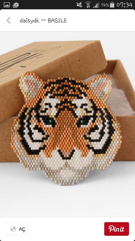 Beaded Tiger Pattern, Plastic Bead Crafts, Beaded Jewelry Pattern, Bead Crochet Patterns, Beaded Earrings Tutorials, Bead Embroidery Patterns, Seed Bead Patterns, Beading Techniques, Beaded Jewelry Tutorials