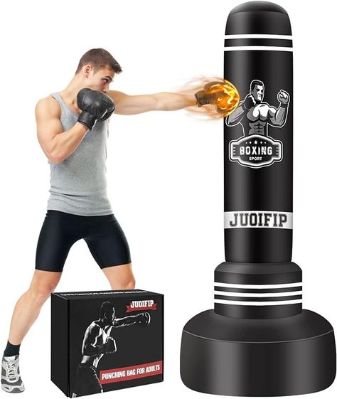 Freestanding punching bag with large base has strong stability and can withstand heavy punches and kicks. Kickboxing Bag, Freestanding Punching Bag, Home Office/gym, Men Standing, Boxing Punching Bag, Boxing Bag, Alphabet Style, Boxing Bags, Start Online Business