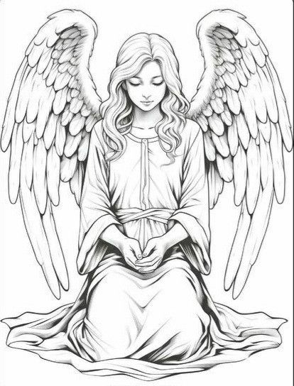 Drawing An Angel, Realistic Angel Drawing, Angel Sketch Simple, Angle Sketch, Angel Drawing Sketches, Draw Angel Wings, Drawing Of An Angel, Draw An Angel, Angel Drawing Easy