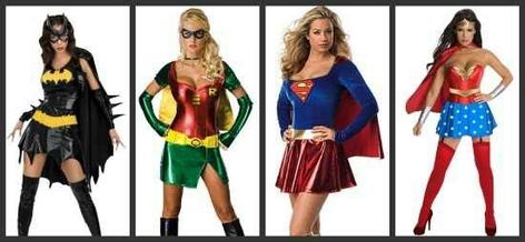 Group Halloween Costumes. Batman/Batgirl, Robin, Superman/Superwoman, Wonder Woman Costume Ideas For Groups, Wonder Woman Halloween Costume, Girl Group Halloween Costumes, Superhero Halloween Costumes, Harley Quinn Halloween Costume, Girl Group Costumes, Harley Quinn Halloween, Superhero Halloween, Cartoon Character Costume