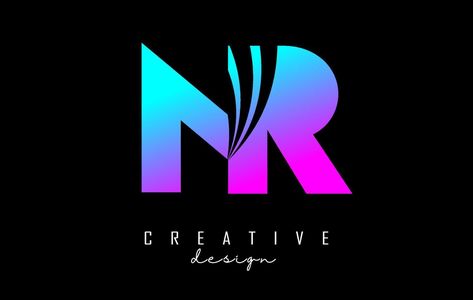 Creative colorful letters NR n r logo with leading lines and road concept design. Letters with geometric design. Nr Logo Design Letters, Nr Logo, Sn Logo Design Letter Love, N Letter Images Stylish, Letter N Logo Design, N Letter Logo Design Creative, Letter Logo Design, Logo Banners, Heart With Arrow