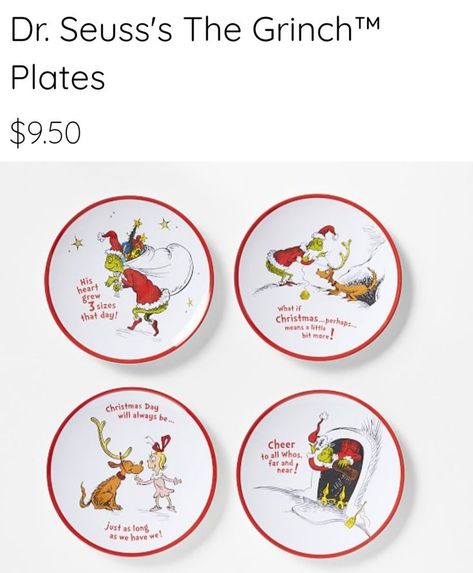 Grinch Plates, Dr Seuss Christmas, Kitchen Objects, The Grinch Christmas, Disney Mickey And Minnie, Pink Christmas Decorations, Disney Ornaments, Melamine Plates, Christmas Products