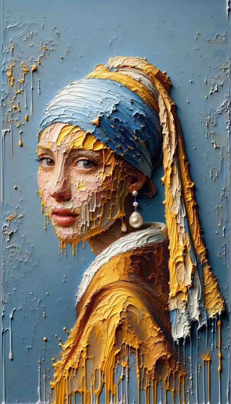 Girl With The Pearl Earring, Art Deco Design Graphics, Colorful Art Paintings, Abstract Portrait Painting, Girl With A Pearl Earring, Amazon Affiliate Marketing, Afrikaanse Kunst, African Art Paintings, Landscape Art Painting