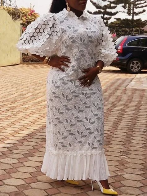 Wedding guest lace dress african