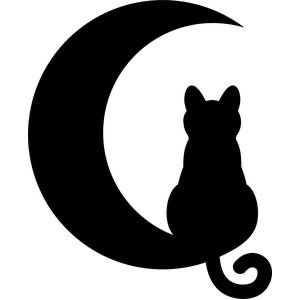 Cat Silhouette Pumpkin Carving, Cat And Moon Pumpkin Carving, Cute Silhouette Design, Cat Stencils Templates Free Printable, Cat Shilloute, Black Cat Silhouette Halloween, Silohette Artwork Easy, Cat Silloute, Cat Silhouette Painting