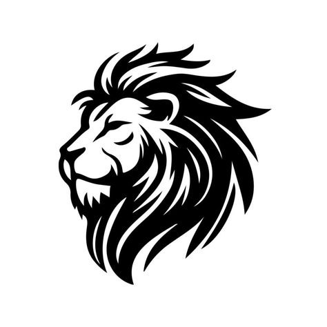 león cabeza cara logo silueta negro icono tatuaje mascota mano dibujado león Rey silueta animal vector ilustración Head Illustration, Animal Vector, Lion Logo, Lion Head, The Lion, Tattoo Images, Lion, Leon