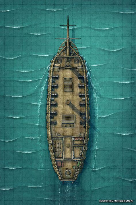 Afternoon Maps is creating RPG and DnD battlemaps | Patreon Menagerie Coast, Ship Map, Dnd World Map, Bateau Pirate, Fantasy World Map, Tabletop Rpg Maps, Dnd Maps, Rpg Maps, Rpg Map