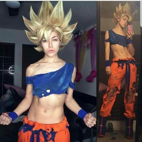 Super Saiyan Dragon Ball Z Cosplay, Dbz Cosplay, Goku Cosplay, Female Goku, Manga Clothes, Diy Kostüm, Idee Cosplay, Cosplay Diy, Amazing Cosplay