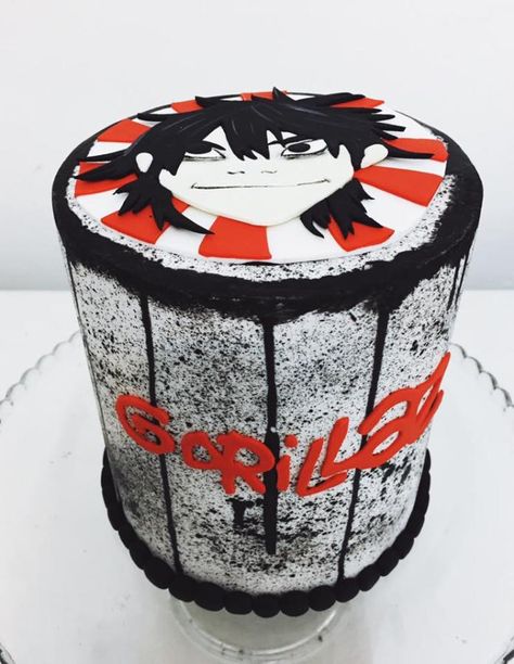 gorillaz Cake!  - cake by juli_ohcupcakes Gorillaz Birthday Cake, Gorillaz Band, Dream Food, Edible Paint, Birthday Kids, Tasty Baking, Dream Cake, Painted Cakes, Take My Money