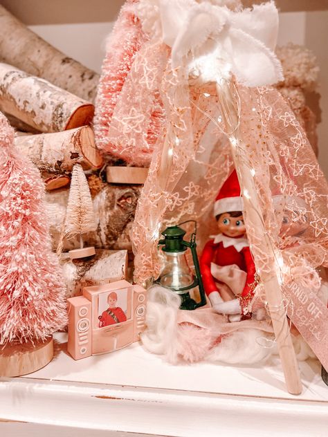 Elf In The Shelf Gingerbread House, Pink Elf On The Shelf, Winter Wonderland Ideas, Tradition Ideas, Xmas Pics, Xmas Pictures, Elf Fun, Christmas Wonderland, Christmas Vibes