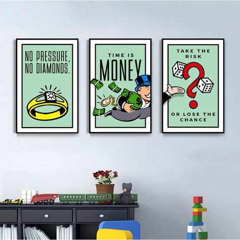 Alec Monopoly Wall Art Canvas Painting Time Is Money Canvas Hustle Slogan Posters And Prints Fabric Decorative Painting Monopoly Wall Art, Monopoly Art, Alec Monopoly, Prints Fabric, Time Is Money, Art Canvas Painting, Wall Art Canvas Painting, Posters And Prints, Car Art