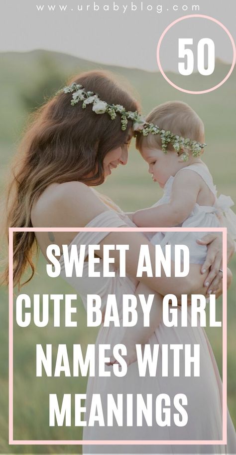 If you are looking for such name which suits your daughter now and forever, We have a list of 50 sweet and cute girl names. Trendy, traditional, celebrity favorites....we’ve got them all for you in our list below. #girlnames #sweetnames #nameswithmeaning Rustic Boy Names, Sweet Girl Names, Names With Nicknames, Vintage Boy Names, Strong Baby Names, Uncommon Baby Names, Traditional Baby Names