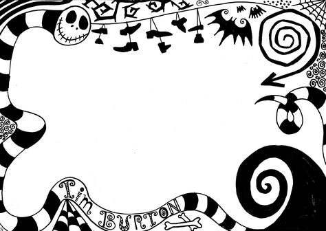 Tim Burton border. Tim Burton Characters Svg, Tim Burton Template, Tim Burton Decorations Diy, Tim Burton Printables, Tim Burton Art Ideas, Tim Burton Invitations, Tim Burton Backgrounds, Tim Burton Design, Tim Burton Illustration