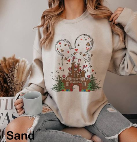 Disney Christmas Hoodies, Disney Shirts For Family Christmas, Disney Christmas Sweatshirts, Christmas Disney Outfits, Disney Gingerbread, Disney Christmas Outfits, Gingerbread Castle, Gingerbread Shirt, Family Shirts Disney