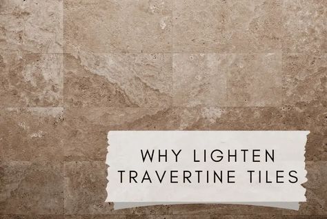 How To Lighten Travertine Tiles? - (Best Method!) Tumbled Travertine Floors, Travertine Tile Bathroom Update, Painting Travertine Tile Backsplash, Travertine Bathroom Update, Travertine Floors Bathroom, Travertine Kitchen Floors, Travertine Tiles Kitchen, Travertine Fireplace, Travertine Tile Bathroom