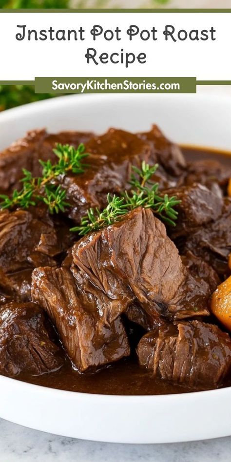 Enjoy a delicious Instant Pot Pot Roast Recipe that guarantees juicy, melt-in-your-mouth results every time. This simple Instapot recipe combines tender meat, aromatic spices, and fresh vegetables for an unforgettable meal. Perfect for gatherings or cozy nights at home, it’s a staple in every Instapot recipe lineup. Pressure Cooker Pot Roast Beef, Mississippi Pot Roast Ninja Foodi, Instant Pot Pot Roast Recipes, Instant Pot English Roast Recipes, Beef In Instant Pot Recipes, Beef Chuck Roast Instapot, Roast Beef Instapot Recipes, How To Cook Roast In Instant Pot, Chunk Roast Instant Pot