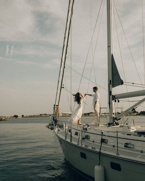 an evening at sea with peyton & caitlin ⛵️ • • • keywords: documentary photography, cinematic photography, visual poetry, storytelling, love, couples photoshoot, tampa elopement, travel photographer, couples inspo, romcom, movie scenes, sailboat, sail, sailboat photoshoot, 🏷️ #floridaphotographer #tampaphotographer #stpeteweddingphptographer #tampaweddingphotographer #destinationweddingphotograoher #stpetephotographer #film #visualpoetry #cinematicphotographer #floridaweddingphotographer ... Sail Boat Engagement Session, Sailboat Engagement Photos, Sailboat Engagement Pictures, Sailboat Photoshoot, Sailing Couple, Tampa Elopement, Boat Engagement Photos, Boat Engagement, Sailboat Engagement