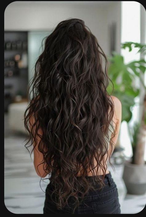 Long Wavy Mermaid Hair, Long Wavy Hair Highlights, Wavy Haircuts For Long Hair, Long Layered Hair Natural Waves, Haircut For Wavy Hair Naturally Curly Long Layered, Wavy Perm Loose Long Hair, Layered Hair On Curly Hair, Lose Perm Long Hair, 2b Wavy Hair Haircuts Long