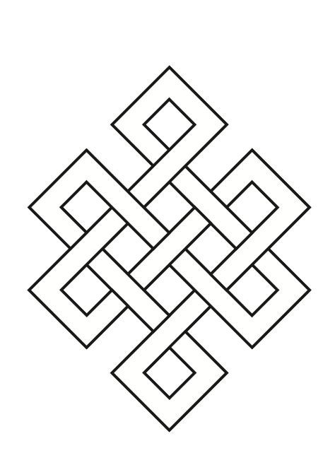 Endless Knot Design, Traditional Tattoo Designs, Endless Knot, Simple Geometric Designs, 3d Quilling, Geometric Pattern Art, صفحات التلوين, Punch Needle Patterns, Stencil Patterns