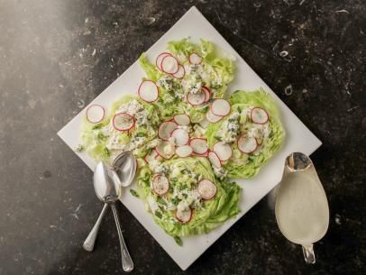 Crunchy Iceberg Salad with Creamy Blue Cheese Recipe | Ina Garten | Food Network Iceberg Salad, Blue Cheese Recipes, Wedge Salad, Ina Garten Recipes, Radish Salad, Blue Cheese Dressing, Food Network Canada, Barefoot Contessa, Rabbit Food