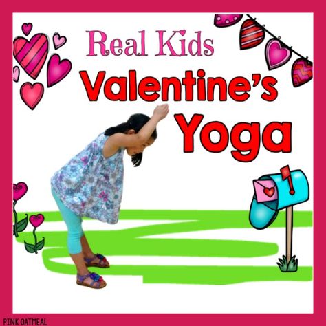 Get the kids moving with Valentine's Day games and brain breaks! Valentines Preschool, Heart Exercise, Yoga Pose Ideas, Pink Oatmeal, Valentine's Day Kids, Gym Games For Kids, Card Workout, Kids Yoga Poses, Yoga Cards