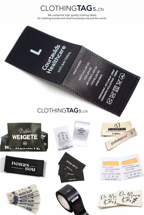 Fashion Business Plan, Labels For Clothing, Branded Shopping Bags, Labels Clothing, Clothing Labels Design, Washing Labels, Graphic Shirt Design, Shirt Tag, Cotton Labels