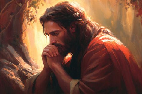 "Now in the morning, having risen a long while before daylight, He wentout and departed to a solitary place; and there He prayed." Mark 1:35, NKJV The Garden Of Gethsemane, Catholic Answers, Garden Of Gethsemane, Christian Art Gifts, Jesus Praying, Jesus Christ Art, Jesus Painting, Jesus Art, Catholic Art