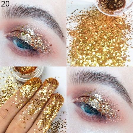 Glitter Nails Diy, Holographic Eyeshadow, Makeup Festival, Festival Stage, Glitter Eye Shadow, Powder Palette, Shimmer Makeup, Theatrical Makeup, Glitter Eye