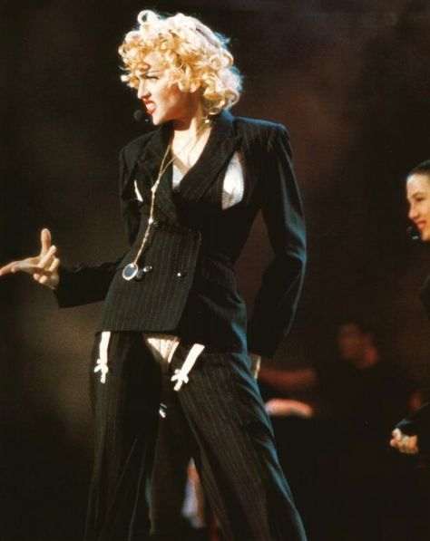 'Express Yourself' #madonna #blondambition #tour #music #fashion #style #iconic Madonna Outfits, Madonna Costume, Madonna Dress, Madonna Live, Madonna 90s, Madonna Fashion, Madonna Vogue, Live Pictures, Madonna 80s