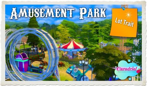 Amusement Park Lot Trait | Caradriel on Patreon Sims 4 Amusement Park, Sims Traits, The Sims 4 Lots, San Myshuno, Sims 4 Traits, Sims 4 Gameplay, Sims Four, Sims 4 Mods Clothes, Sims Mods