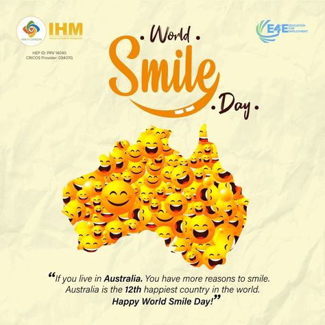 Smile more to create magic. Join us as we celebrate World Smile Day at IHM.  #worldsmileday #smile #smileday #instagood #happy #smilemore #ihm Smile Day, World Smile Day, E Day, Smile More, Reasons To Smile, Creative Ads, Australia Living, Happy Smile, Countries Of The World