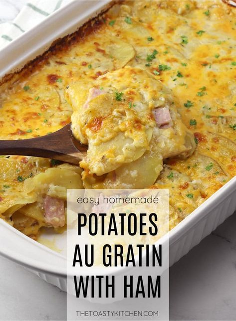 Au Gratin Potatoes With Ham, Au Gratin Potatoes Easy, Christmas Casserole, Spiral Sliced Ham, Hotdish Recipes, Au Gratin Potato Recipes, Au Gratin Recipes, Cheesy Potato Casserole, Ham Potato