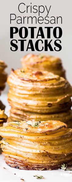 Husband Recipes, Muffin Tin Potatoes, Parmesan Potato Stacks Recipe, Sweet Potato Stacks, Potato Ideas, Sweet Taco, Parmesan Potato Stacks, Potato Galette, Crispy Parmesan Potatoes