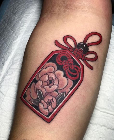 Thank you christina done at 🖤@kaleidoscopetattoostudio #japanesecharm #japanesecharmtattoo #luckytattoo #irezumi #irezumicollective #sydneytattooartist #japanesetattoo #tttism Asian Lucky Charm Tattoo, Japanese Lucky Charm Tattoo, Omamori Tattoo, Lucky Charm Tattoo, Japanese Lucky Charm, Colored Tattoo, Lucky Tattoo, Charm Tattoo, Tattoo Background