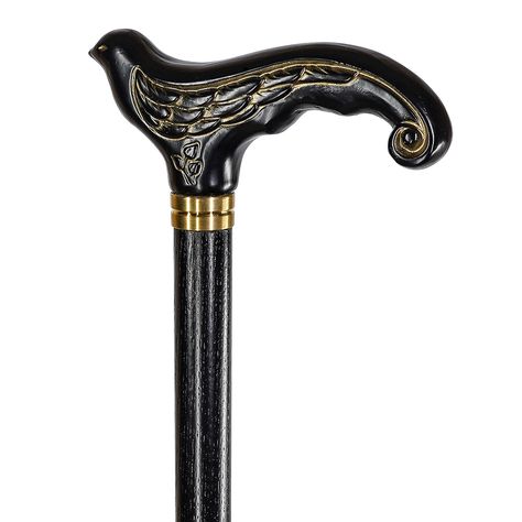 A limited edition cane that goes beyond the average cane to a classic walking stick style that is a single piece of oak wood that is hand carved with exquisite detail to create a stunning piece of art. Please note, due to the handmade nature of these canes, the standard length can vary slightly.Uniquely crafted by Igor, this is not your typical wooden hiking cane. Though quite durable and stained and finished with a high gloss, this intricate cane is one you will cherish and only use for special Walking Cane Aesthetic, Fantasy Cane, Cane Accessories, Cool Canes, Clue Costume, Cool Walking Canes, Cane Tips, Canes And Walking Sticks, Spooky Night