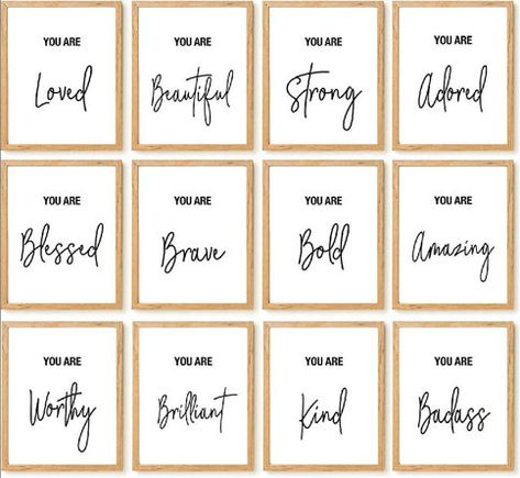 Affirmations Wall Decor, Teen Wall Decor, Black Room Decor, Affirmations Wall, Bedroom Decor For Women, Flexible Display, Black Wall Decor, Motivational Wall Decor, Inspirational Wall Decor