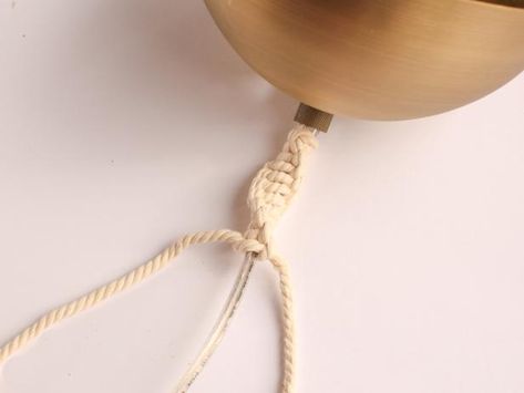 How To Make a Macrame Cord Cover | HGTV Macrame Cord Wrap, Cord Cover Ideas, Cord Wrap Diy, Diy Cord Cover, Decorative Cord Covers, Phone Cord Wrap Diy, Crochet Cord Cover, Lamp Cord Cover, Light Cord Cover