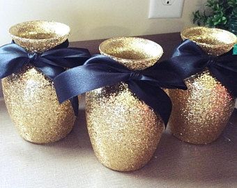 3 Gold and Black Vases Centerpieces Wedding Centerpieces Baby Shower Bridal Shower Decorations Table centerpieces Anniversary Birthday Grad Black And Gold Vase Centerpieces, Black Vase Centerpiece, Ideas For Bridal Shower, Cheap Wedding Table Centerpieces, Black Centerpieces, Black Vases, Vases Centerpieces, Wine Flowers, Gold Centerpieces